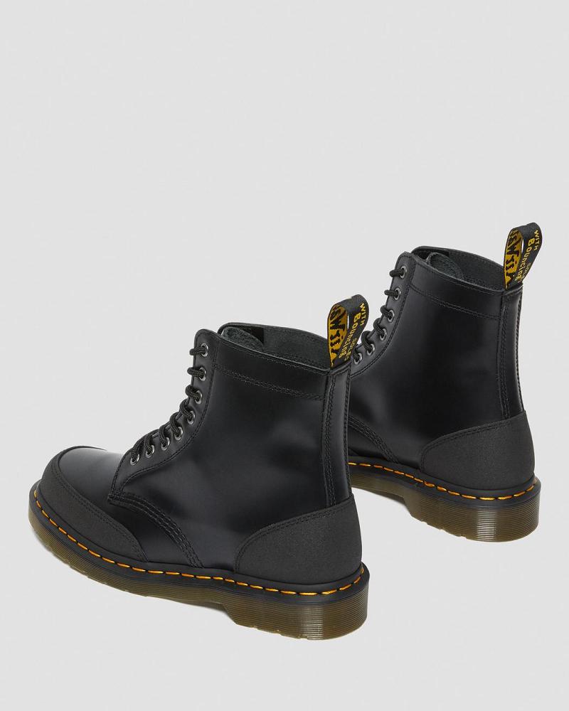 Dr Martens 1460 Guard Panel Lær Snørestøvletter Dame Svarte | Norge 609WNB
